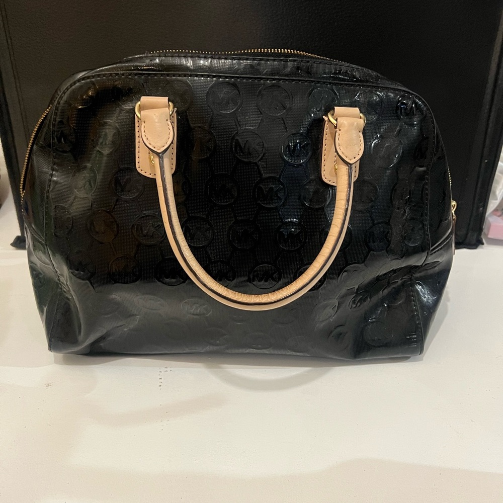 Michael Kors Black Patent Jet Set Satchel